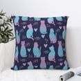 thumbnail image 6 of Rateoe Silhouette Cats Pattern Throw Pillow Cover Premium Pillow Stuffer Sham Square for Decorative Cushion Bed Couch Sofa(Pillow insert not included), 6 of 8