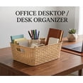 thumbnail image 4 of YBM Home Plastic Rattan Storage Box Basket Organizer for Bathroom, Large, Beige, 4 of 7