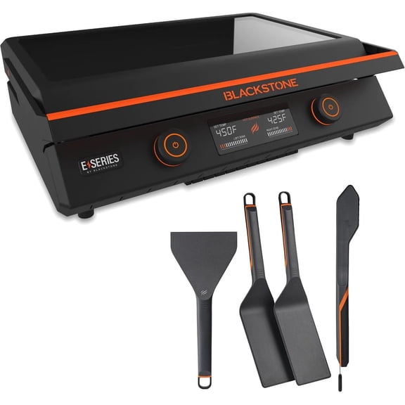 22 Inch Blackstone Electric Griddle Nonstick with Lid, 8001 E-Series Tabletop Large Griddle with Blackstone Griddle Accessories and Reusable Gloves and Cloth (8001-8202-GL-CL)