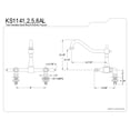 thumbnail image 2 of Kingston Brass KS1148AL Heritage Bridge Kitchen Faucet, Brushed Nickel, 2 of 4