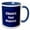 Blue/White, variant on 3drose, Cheers, Your Majesty Pale Greyish White Text on Blue, 11oz Magic Transforming Mug