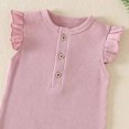 thumbnail image 4 of Sleeveless Solid Romper for Toddler Baby Girl Boy Cotton Fly Sleeve Jumpsuit, 4 of 6