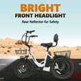 thumbnail image 2 of ESKUTE White E Trike Electric Bike, Peak 1200W Brushless Motor Folding Trike 18X3.0 Fat Tire Ebike, 499Wh Removable Battery, Step-Thru 3 Wheel Electric Bicycle, 48V 13AH 18MPH+ Tricycle for Adults, 2 of 6