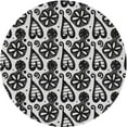 thumbnail image 1 of Ahgly Company Machine Washable Indoor Round Transitional Charcoal Black Area Rugs, 6' Round, 1 of 7