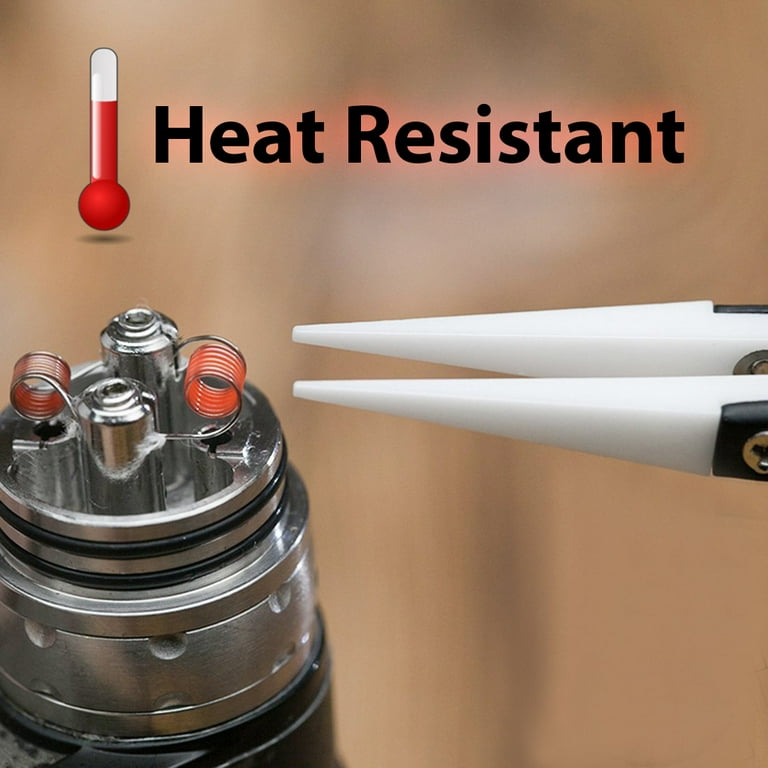 Precision Ceramic Tweezers, Heat-Resistant, Non-conductive, Anti-Magnetic 