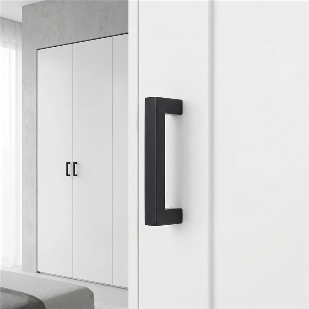 Fitviso 10 Pack 3.25 inch Center to Center Matte Black Square Cabinet Pulls