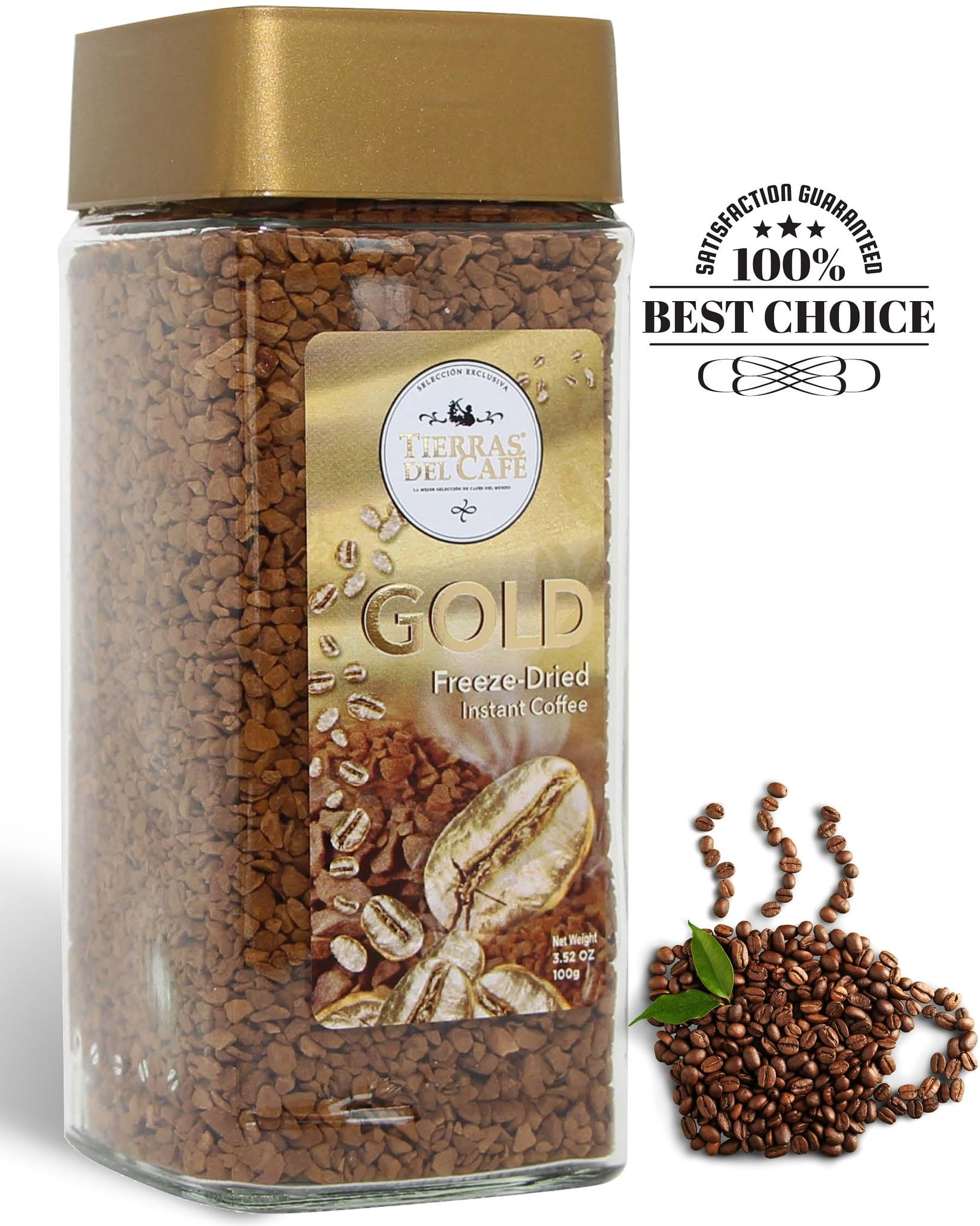 Tierras Del Cafe Premium Freeze Dried Instant Coffee Gold Medium