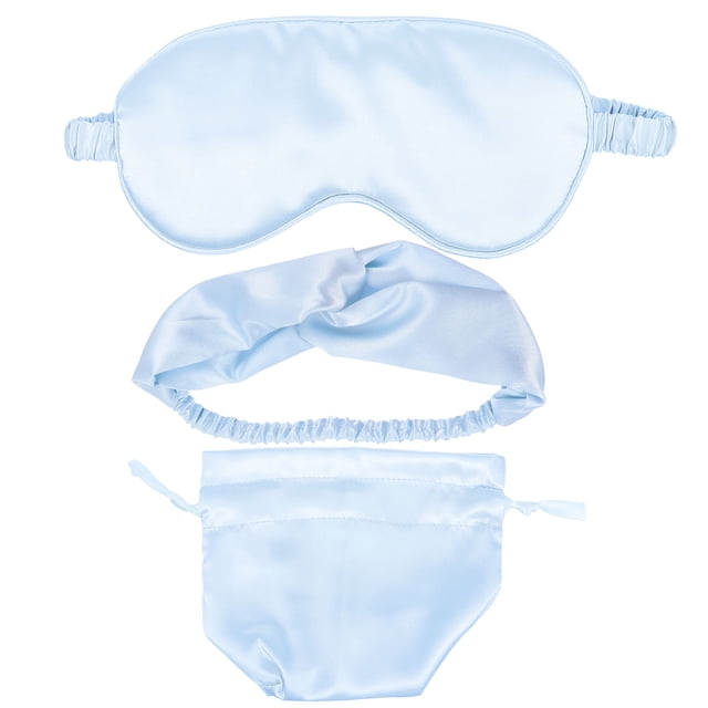 MasteelfCA 1 Ensemble/3 Pcs Masque pour les Yeux en Soie Artificielle Ensemble Cadeau avec Bandeau et Sac