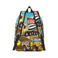 thumbnail image 2 of Naloa Canvas Backpack for Men Women Different Construction Site Vehicles Print Rucksack Casual Travel Daypack Large and Small Durable College Tote Satchel Bookbag for Teens, 2 of 4
