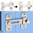 thumbnail image 4 of 4 Pieces Door Latch, Security Latch, Sliding Hasp, Stainless Steel Door Latch for Door, Cabinet, Drawer, 4 of 4