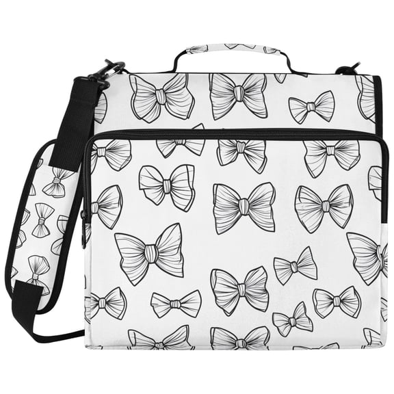 ALAZA Zipper Binder Bows Pattern 2 inch 3 Ring 500 Sheet Capacity Trapper Keeper File Folder Organizer Bag