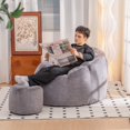 thumbnail image 3 of Giant Faux Fur Bean Bag Chair - Oversized Shell-Shaped Sofa for Adults & Kids, 3 of 8