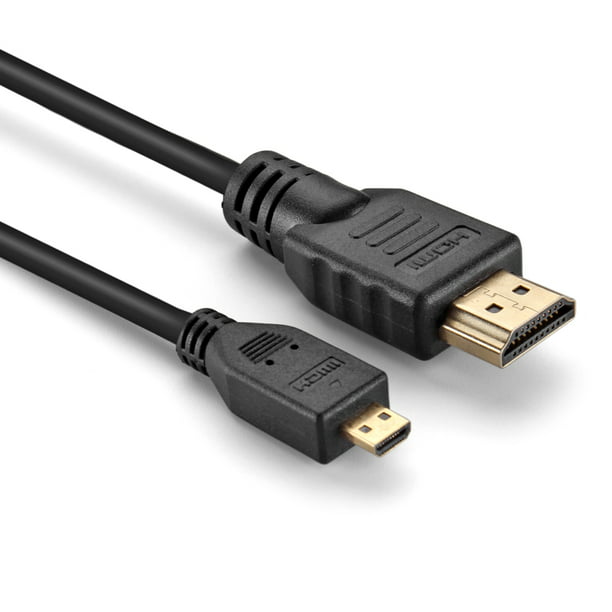 Micro HDMI (Type D) to HDMI (Type A) Cable Feet) - High Speed Video Audio HDMI D to A Connector Converter Adapter Cord Supports & 4K Resolution Ready