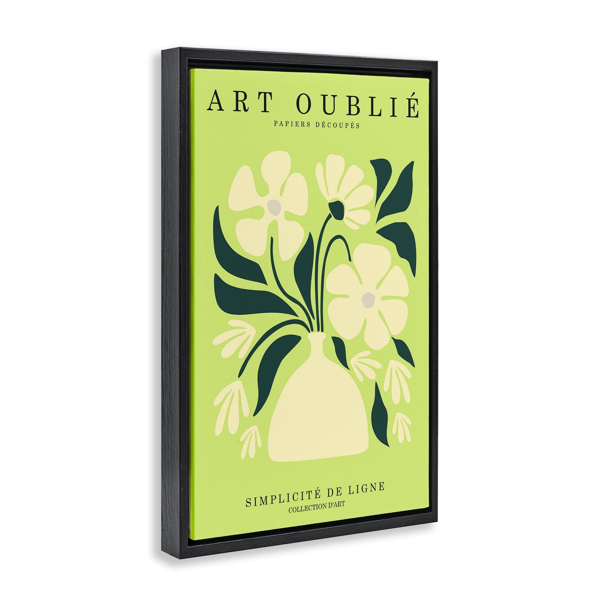 Stupell Industries French Gallery Bouquet Typography Painting Black Floater Framed Art Print Wall Art, 17 x 25