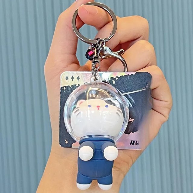Space cat Doll Keychain Astronaut Pendant Cartoon Keychain