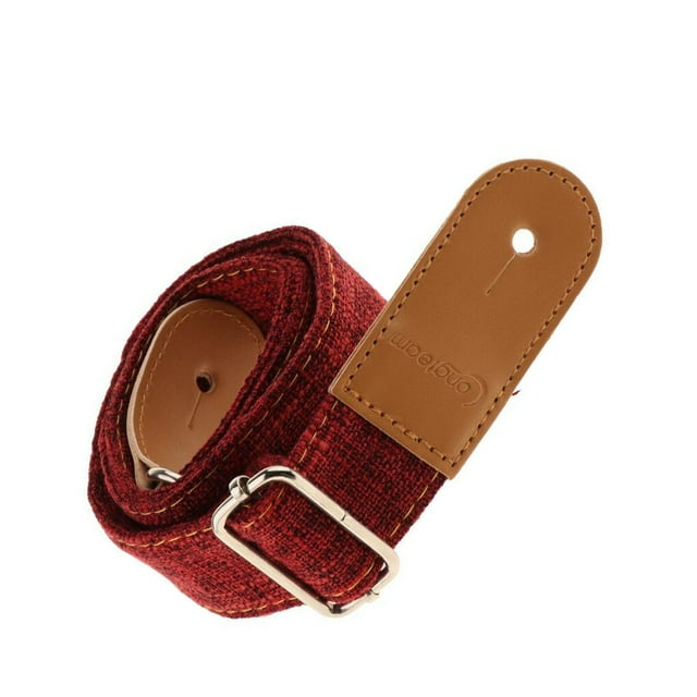 Sangle de Ukulélé avec Embouts en Cuir PU Accessoires d'Instrument de Musique pour Ukuele Guitare à 4 Cordes Rouge