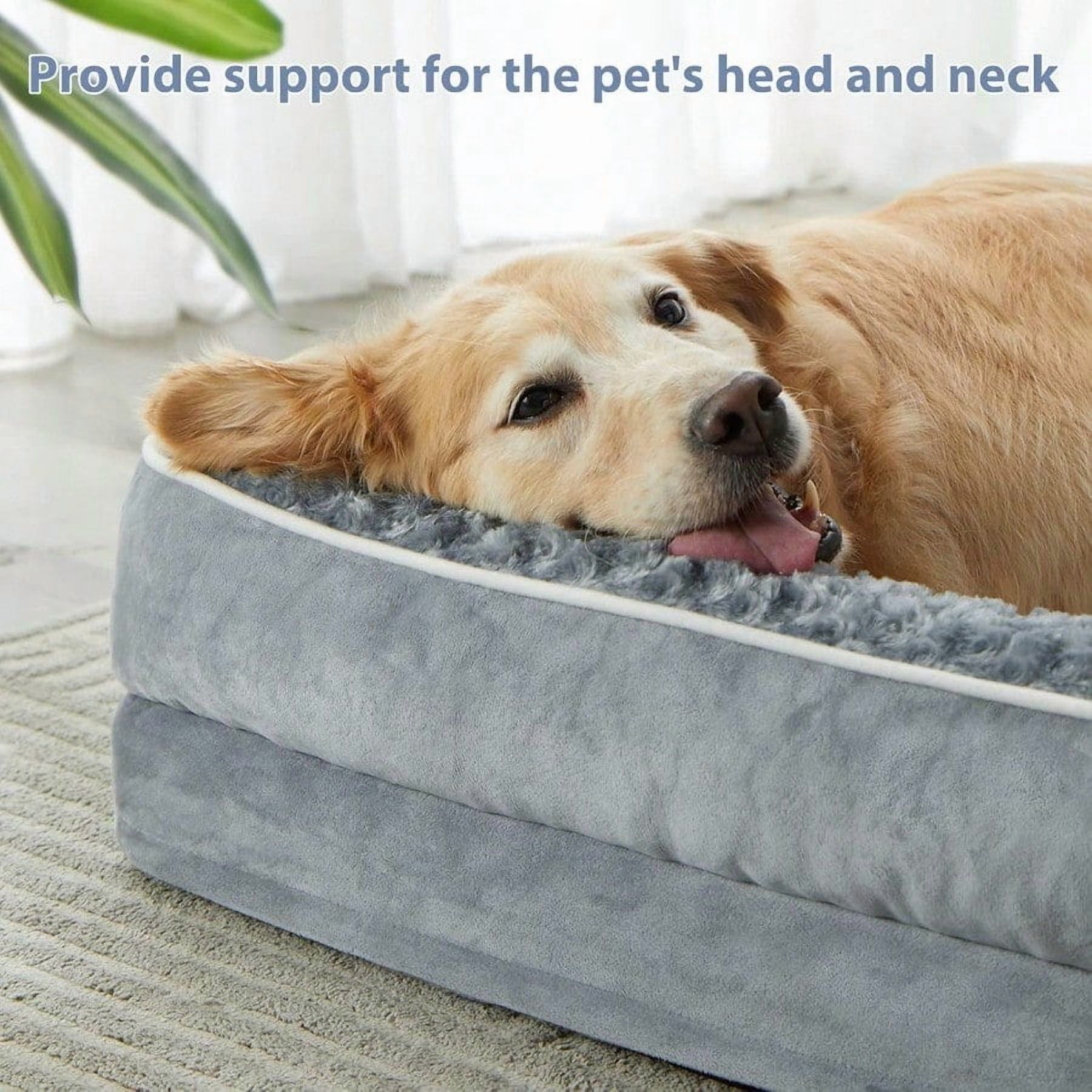 Orthopedic Dog Bed for Large DogsBig Waterproof Sofa Dog Bed with Removable Washable Cover Washable Pet Bed with Waterproof Lining and Noid Bottom Pet Bed for Large Dogs