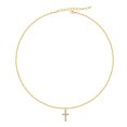 thumbnail image 5 of LuLiaMenton Goldtone Triple Layered Necklace, CZ Cross Pendant Stacked Chain, 5 of 6