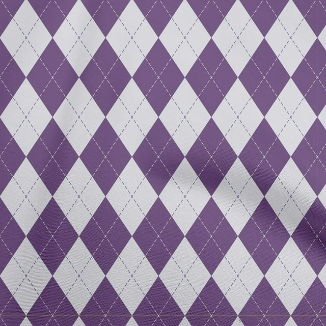 oneOone Tissu Violet en Polyester Spandex à Carreaux Argyle Tissu pour Robe Tissu Imprimé Tissu au Mètre 56 Pouces de Large
