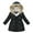 Black, variant on Children Boys Girls Down Coat Winter Autumn Thicken Woolen Hooded Cotton-padded Parka Coat Warm Jackets Toddler Kids Outerwear