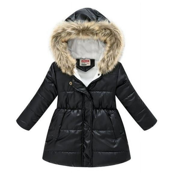 Children Boys Girls Down Coat Winter Autumn Thicken Woolen Hooded Cotton-padded Parka Coat Warm Jackets Toddler Kids Outerwear