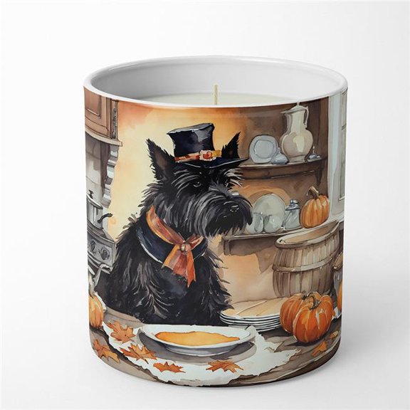 10 oz Unisex Scottish Terrier Fall Kitchen Pumpkins Decorative Soy Candle