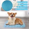 thumbnail image 4 of Xiao Hua Almohadilla de hielo para mascotas, base antideslizante, azul, lavable, adecuada para almohadillas de enfriamiento para gatos y perros en verano, 23,6 x 19,7 pulgadas, 1 pieza, 4 of 5