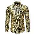 thumbnail image 1 of INSPIRE CHIC Big & Tall Men's Leopard Print Button Down Long Sleeve Shirt, 1 of 6