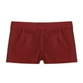 thumbnail image 5 of Fldy Kids Girls Basic Stretchy Sports V-front Booty Short Boy-cut Bottom Ballet Dance Yoga Hot Pants Underwear Burgundy 12, 5 of 6