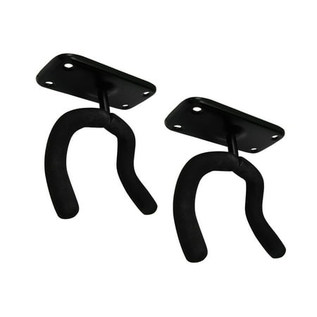 2 Pcs Longboard Wall Mount Skateboard Guitar Wall Mount Skateboard Wall Steel Hanger Wall Rack (Black)