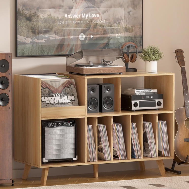zdt Large Record Player Stand, 48''Turntable Stand with Storage