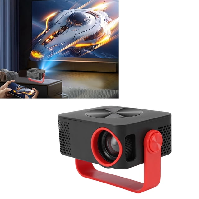 Mini Proyector Con WiFi, Proyector De Video De Soporte Full HD 1080p, 360 Rotatable, Proyectores De Películas LED Al Aire Libre LED Compatibles Con ,