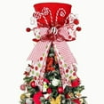 thumbnail image 2 of SIfdSeng Get it Fast Candy Christmas Tree Topper Hat Red Tree Topper Hat with Candy Peppermint Bows Ribbon Ornament Top Hat Christmas Tree Topper for Home Holiday Xmas Tree Decoration, 2 of 5