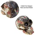 thumbnail image 5 of Urbalabs Day of The Dead DOD Gothic Floral Rose Flower Sugar Skull Decor Statue Skeleton Head Creepy Figurine Skull Gothic Colorful Skulls Dia De Los Muertos Decor (Red Rose), 5 of 7