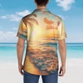 thumbnail image 3 of Lsque Tropical Sunset Beach Scene pattern Hawaiian Shirt for Men, Unisex Summer Beach Casual Short Sleeve Button Down Shirts-Large, 3 of 9