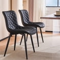 thumbnail image 5 of Kidol & Shellder Dining Chair Set of 2 PU Upholstered Washable Living Room Side Chairs, Black, 5 of 8