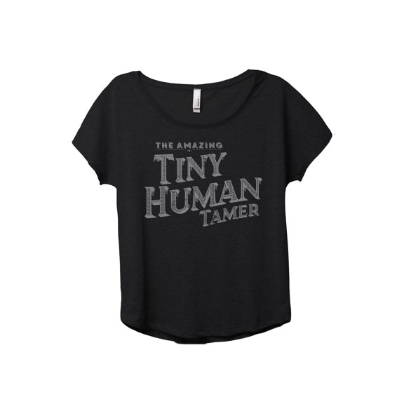 The Amazing Tiny Human Tamer Women's Fashion Slouchy Dolman T-Shirt Tee Heather Black Medium