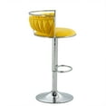 thumbnail image 3 of Lumibee Velvet Swivel Adjustable Bar Stools with Footrest Set of 2 Yellow Silver 2Set, 3 of 4