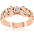 thumbnail image 1 of Solitaire Low Profile Ring Band Vintage 1/2 Ct Round Diamond Jewelry Rose Gold, 1 of 3