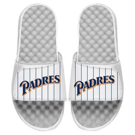 

Men s ISlide White San Diego Padres Cooperstown Pinstripe Logo Slide Sandals