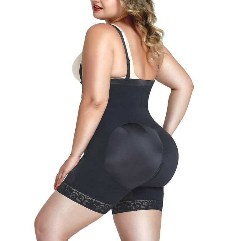 Shapellx Women Plus Size Firm Tummy Compression Bodysuit Shapewear with  Butt Lifter 2XL