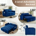 thumbnail image 3 of Vinform 55" 3 in 1 Convertible Sleeper Sofa Bed, Pull Out Loveseat Couch with Storage Pocket, Blue, 3 of 6