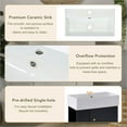 thumbnail image 4 of Resenkos 21.6" Modern Floating Bathroom Vanity with Ceramic Basin, Left Side Storage, Perfect for Small Bathrooms - Black, 4 of 19