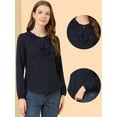 thumbnail image 2 of Unique Bargains Women's Ruffle Neck Long Sleeve Polka Dots Blouse Shirt, 2 of 5
