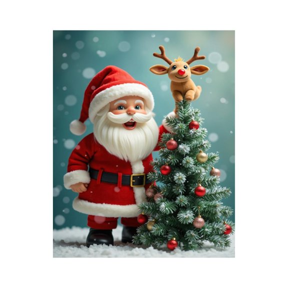 Paint by Numbers Kit for Adults, Festive Santa Reindeer Christmas Scene Paint by Numbers, Easy Paint by Numbers Kit for Adults Beginner, DIY Adult Paint by Number Kits on Canvas, Home Decor