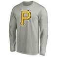 thumbnail image 2 of Men's Heather Gray Pittsburgh Pirates Official Team Logo Long Sleeve T-Shirt, 2 of 3
