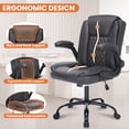 thumbnail image 5 of Fantasylab Executive Ergonomic 300LBS PU Leather Home Office Desk Chair, Computer Desk Chair with Adjustable Armrest,GREY, 5 of 9