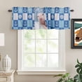 thumbnail image 2 of Kitchen Valances for Window, Funny Pink Pigs Bathing Nautical Shell Light Filtering Rod Pocket Valance Curtain, Blue Plaid Lattice Short Curtains Window Topper for Bedroom Living Room 54x18in, 2 of 9