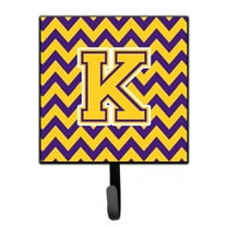 Carolines Treasures CJ1041-KSH4 Letter K Chevron Purple and Gold Leash or Key Holder Single Hook multicolor
