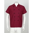 Manyakai Mens Short Sleeve Chef Coat Uniform Stand Collar Jacket